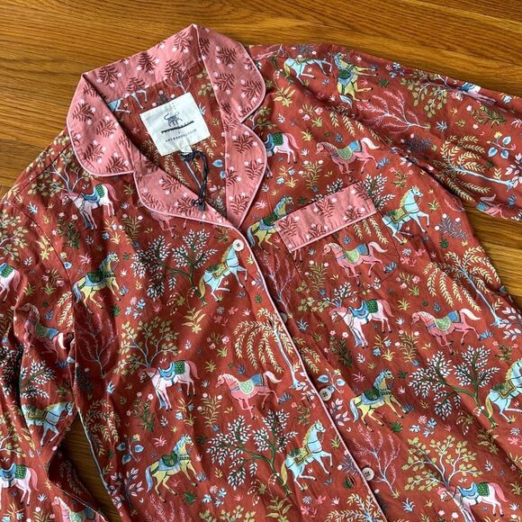 Anthropologie Printfresh Copper Show Pony Pajama Top - Picture 7 of 7